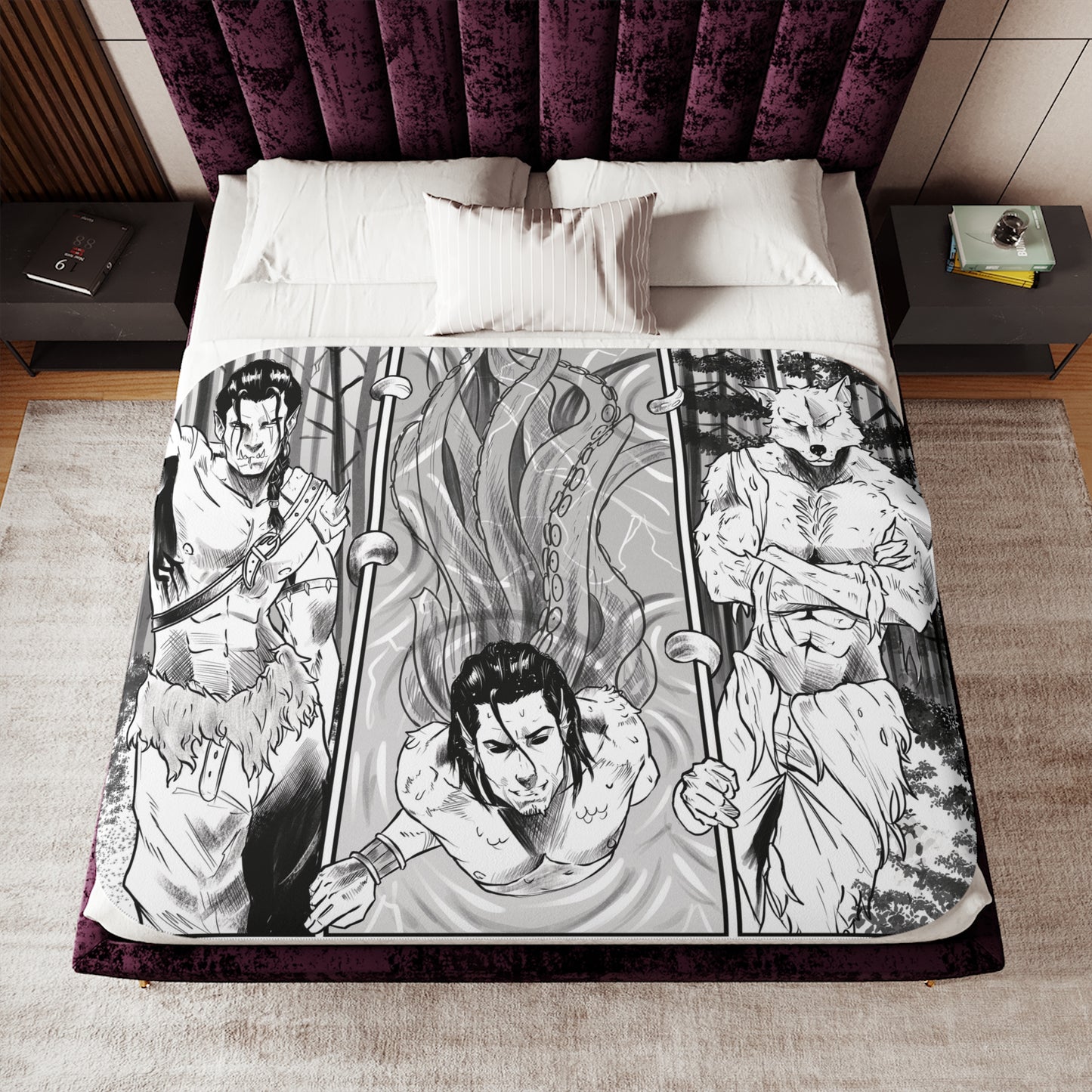Beastly Tales Monsters Sherpa Blanket