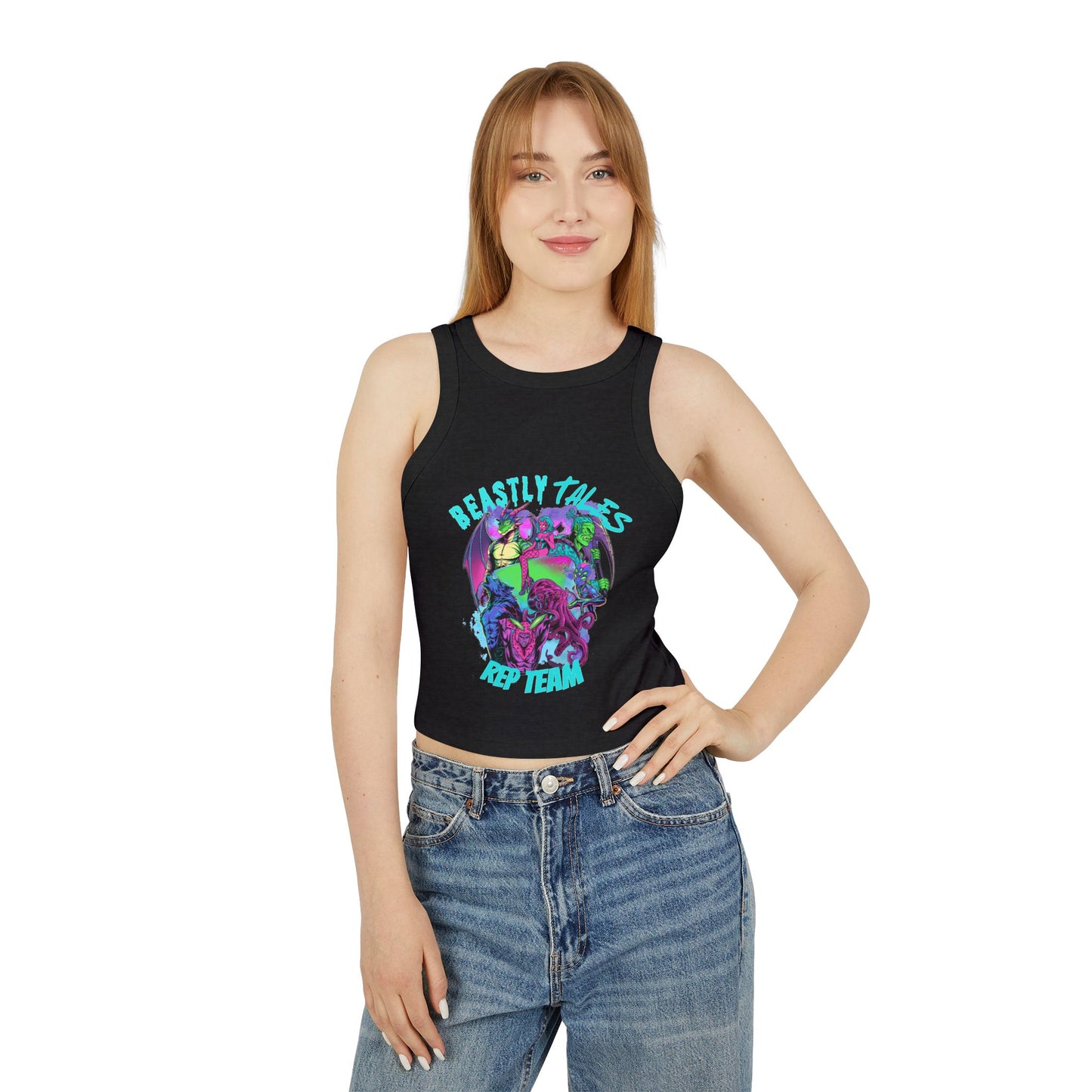 Monsters Rep Team Micro Rib Racer Tank Top