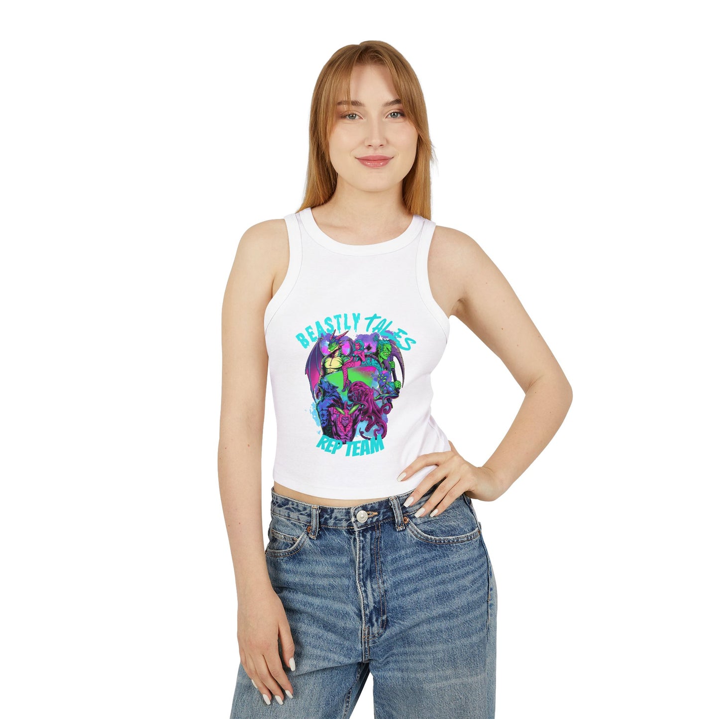 Monsters Rep Team Micro Rib Racer Tank Top