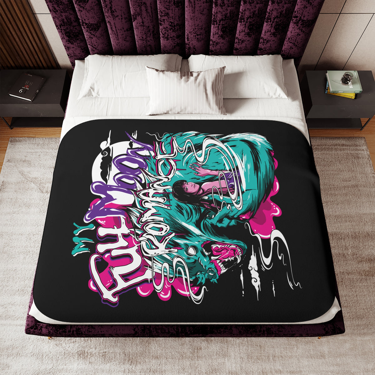 My Full Moon Romance Sherpa Blanket