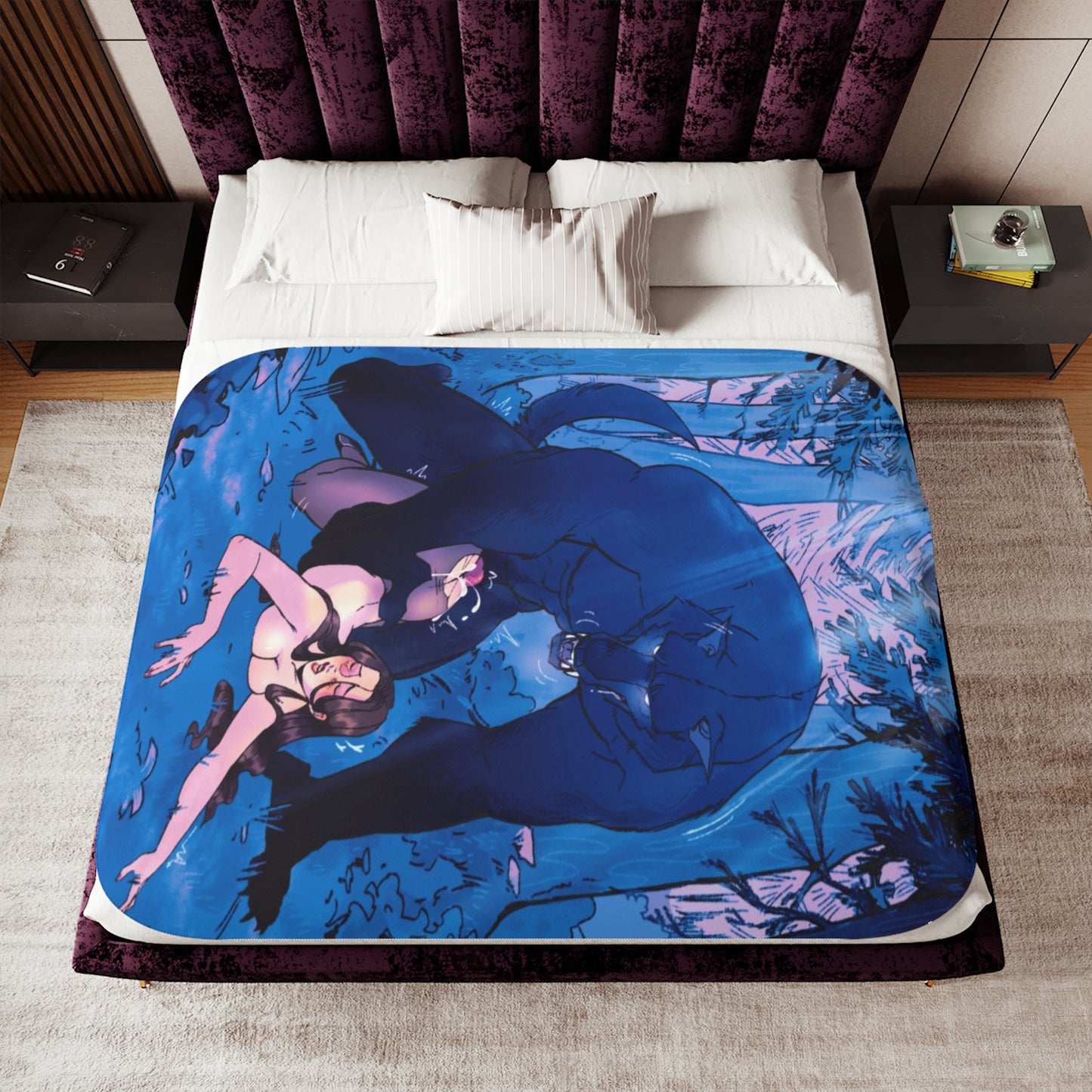 Run Run Rabbit NSFW Sherpa Blanket